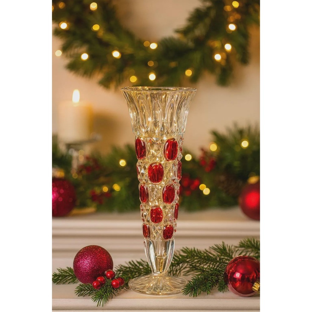 Vintage Vase--Bohemian Ruby Flash‎ APPROX. DATE: 1930s–1950s